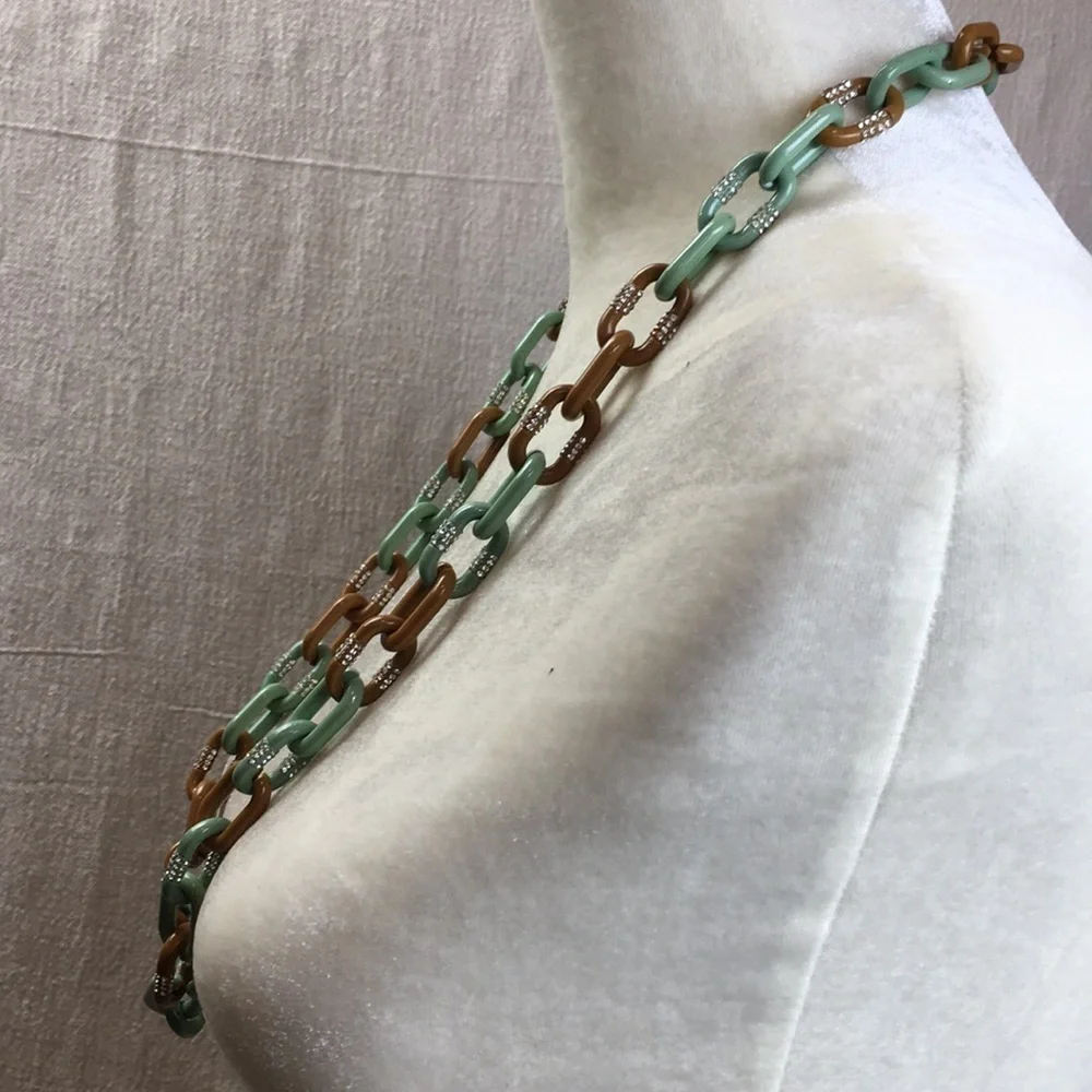J Crew Chunky Chain necklace w rhinestones